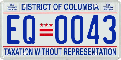 DC license plate EQ0043