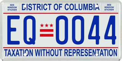 DC license plate EQ0044