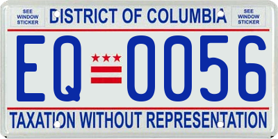 DC license plate EQ0056