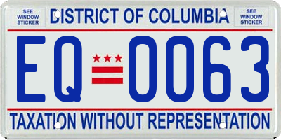DC license plate EQ0063