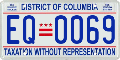 DC license plate EQ0069