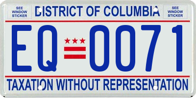 DC license plate EQ0071