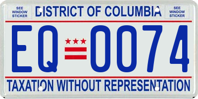 DC license plate EQ0074