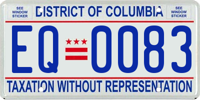DC license plate EQ0083