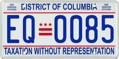 DC license plate EQ0085