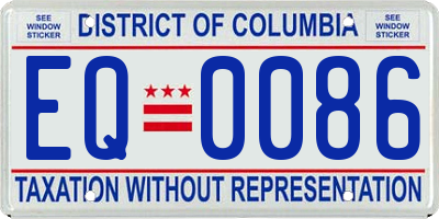 DC license plate EQ0086