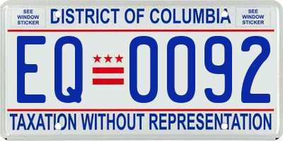 DC license plate EQ0092