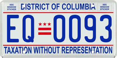 DC license plate EQ0093