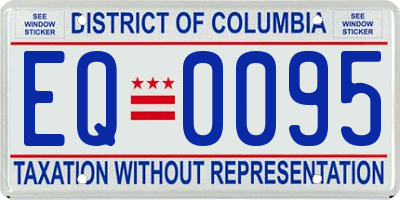 DC license plate EQ0095