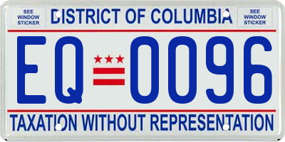 DC license plate EQ0096