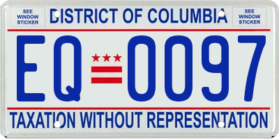 DC license plate EQ0097