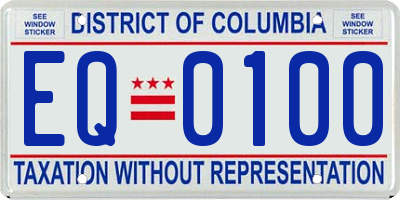 DC license plate EQ0100