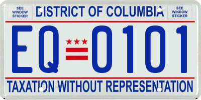 DC license plate EQ0101