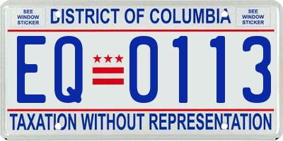 DC license plate EQ0113