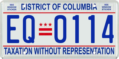 DC license plate EQ0114