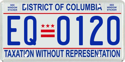 DC license plate EQ0120
