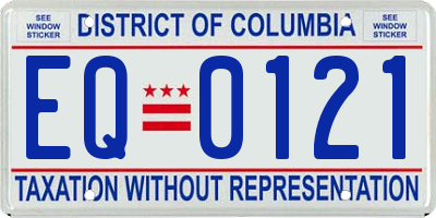 DC license plate EQ0121