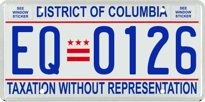 DC license plate EQ0126