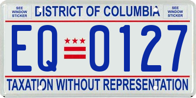 DC license plate EQ0127