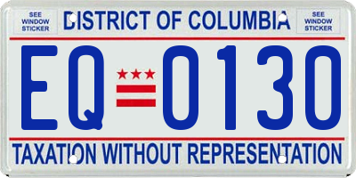 DC license plate EQ0130