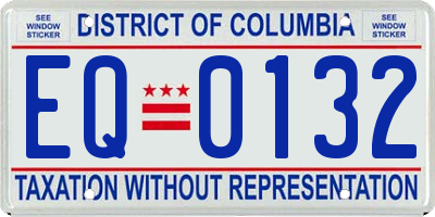 DC license plate EQ0132