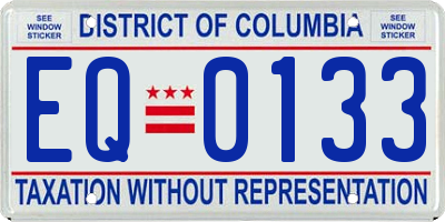 DC license plate EQ0133
