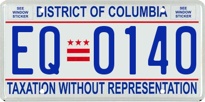 DC license plate EQ0140