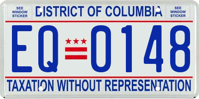 DC license plate EQ0148