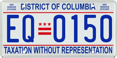 DC license plate EQ0150