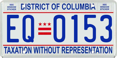 DC license plate EQ0153