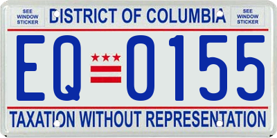 DC license plate EQ0155