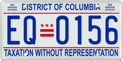 DC license plate EQ0156