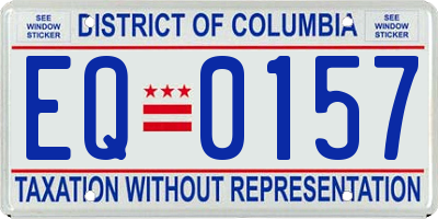 DC license plate EQ0157