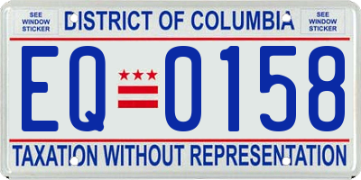 DC license plate EQ0158