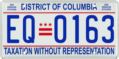 DC license plate EQ0163