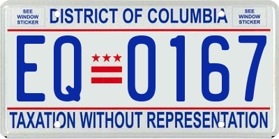 DC license plate EQ0167