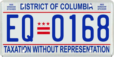 DC license plate EQ0168