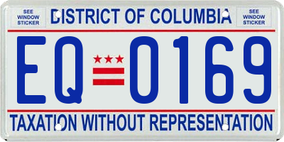 DC license plate EQ0169