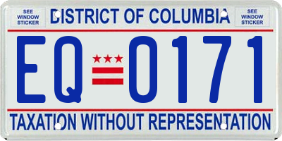DC license plate EQ0171