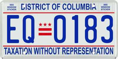DC license plate EQ0183