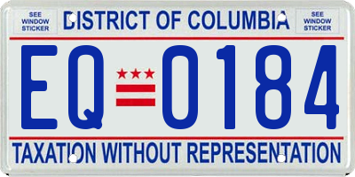 DC license plate EQ0184