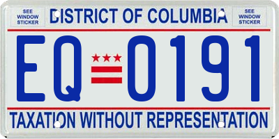 DC license plate EQ0191