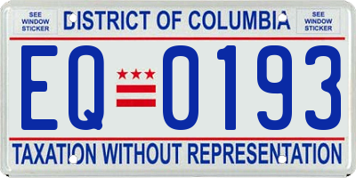 DC license plate EQ0193