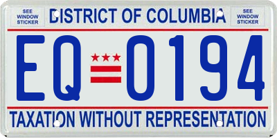 DC license plate EQ0194