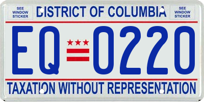 DC license plate EQ0220