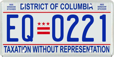DC license plate EQ0221