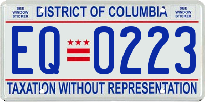 DC license plate EQ0223