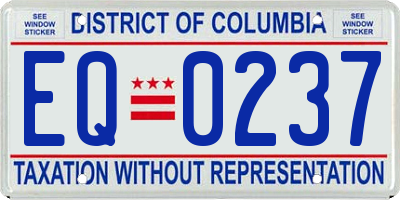 DC license plate EQ0237