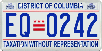 DC license plate EQ0242