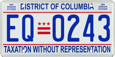 DC license plate EQ0243